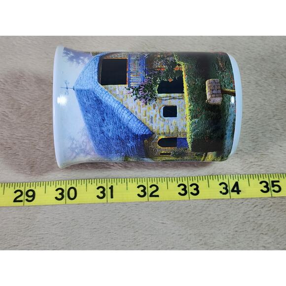 Thomas Kinkade Coffee Mug Teacup 10oz Lilac Cottage 2004 Porcelain 4" Vintage - Picture 12 of 12